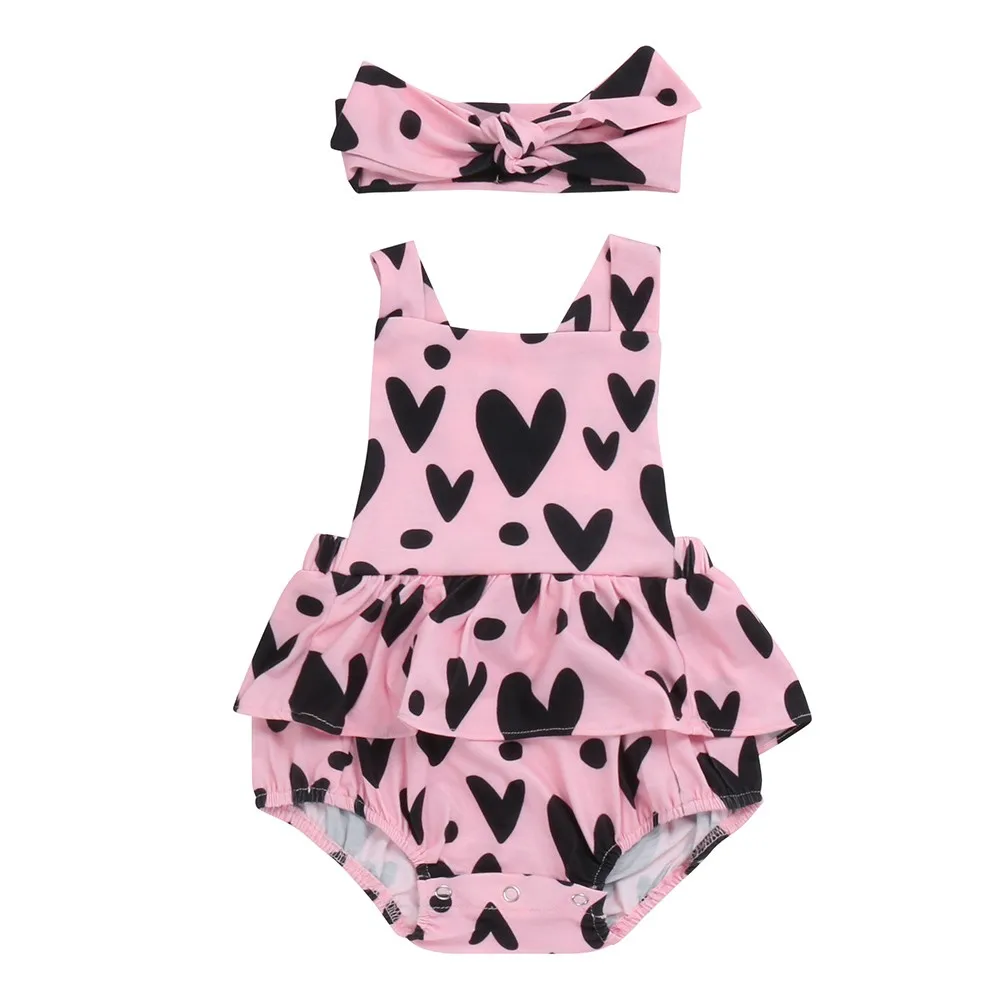 Summer Baby clothes Newborn Baby Girls Romper Heart Print Backless infant rompers cotton Jumpsuit+headband Clothes Set
Summer Baby clothes Newborn Baby Girls Romper Heart Print Backless infant rompers cotton Jumpsuit+headband Clothes Set