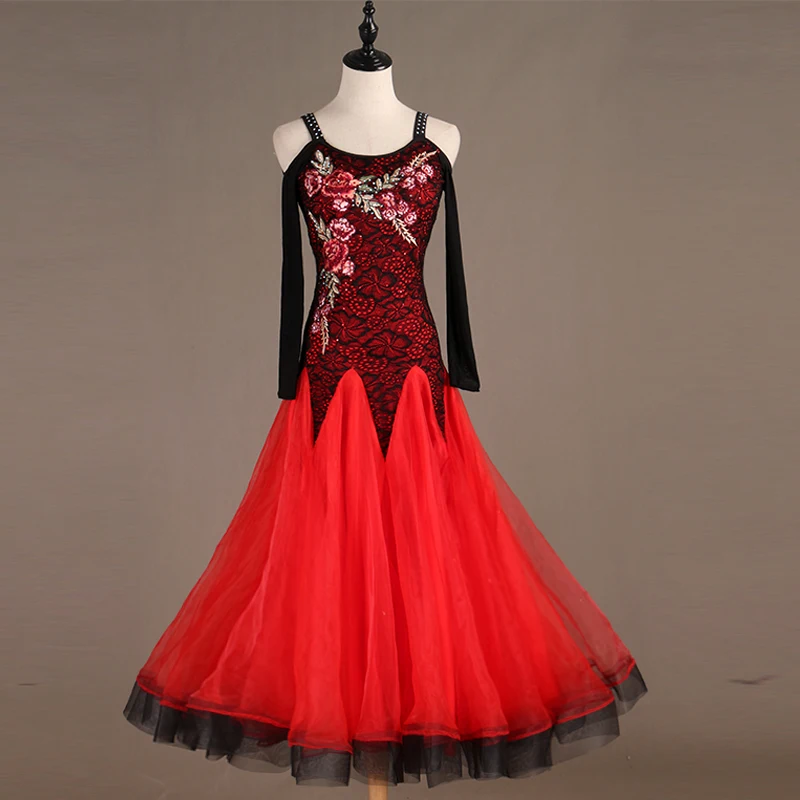 Women New Black Red Shiny Rhinestone Embroidered Roses Latin Dance Skirt Professional Adult Latin Training Dance Service Dress
Women New Black Red Shiny Rhinestone Embroidered Roses Latin Dance Skirt Professional Adult Latin Training Dance Service Dress