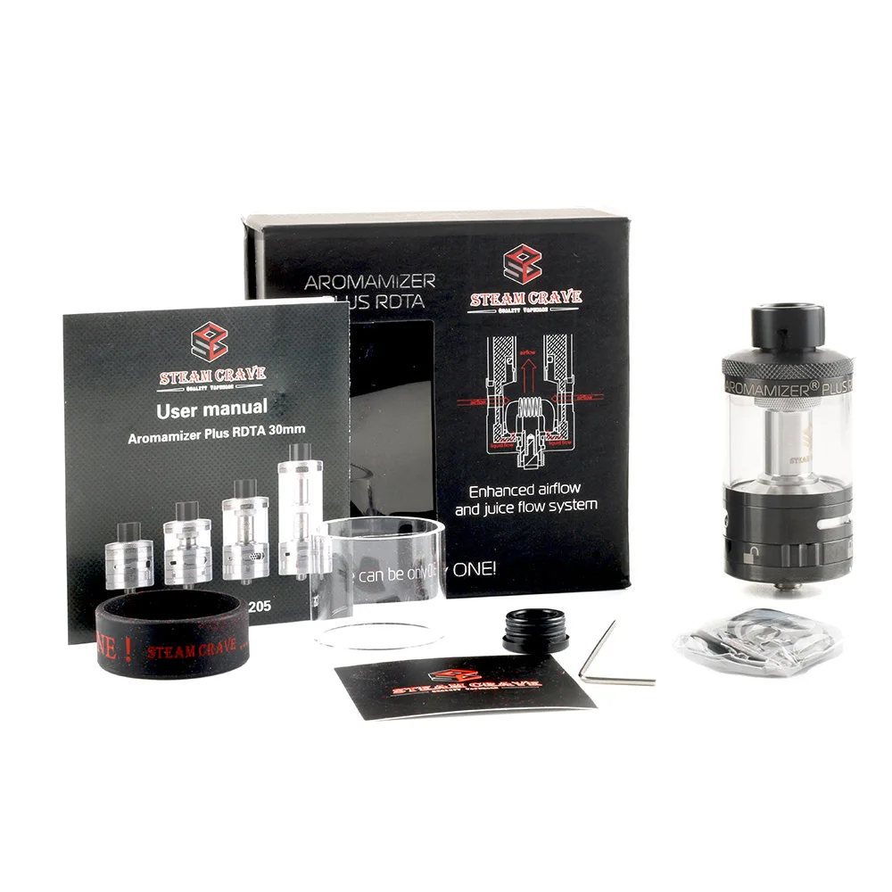 Electronic Cigarette Atomizer Original Steam Crave Aromamizer Plus RDTA 10ml 30mm Vape Tank Enhanced airflow juice flow design
Electronic Cigarette Atomizer Original Steam Crave Aromamizer Plus RDTA 10ml 30mm Vape Tank Enhanced airflow juice flow design