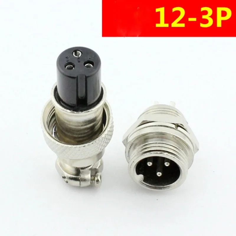 Aviation plug GX12-3P three-core aviation socket connector connection device 3-core aviation set
Aviation plug GX12-3P three-core aviation socket connector connection device 3-core aviation set