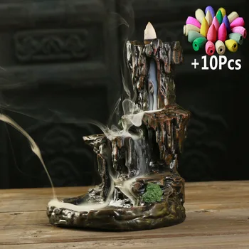 With 10pcs Incense Cones Resin Backflow Incense Burner Mountain Stream Censer Holder
With 10pcs Incense Cones Resin Backflow Incense Burner Mountain Stream Censer Holder