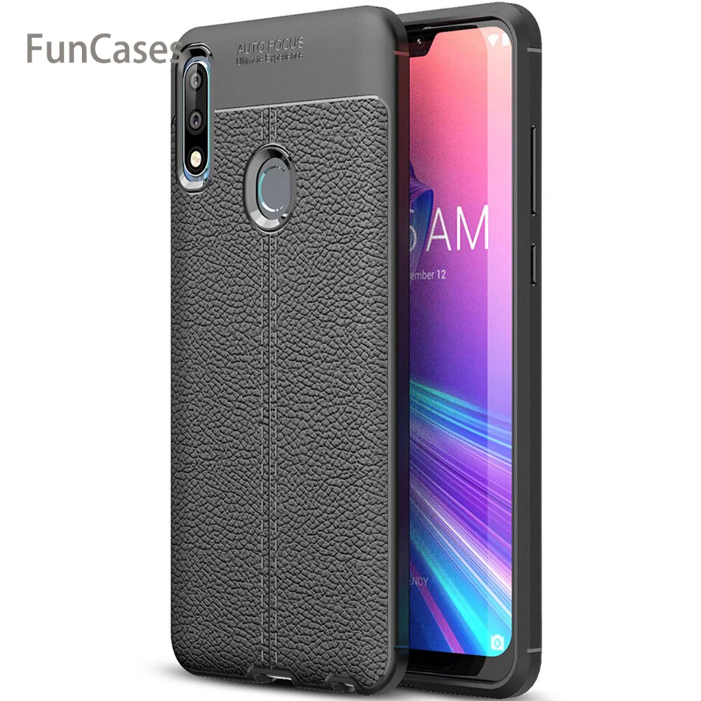 Для ASUS Zenfone Max Pro (M2) ZB631KL чехол силиконовый ударопрочный кожа личи шаблон Мягкий