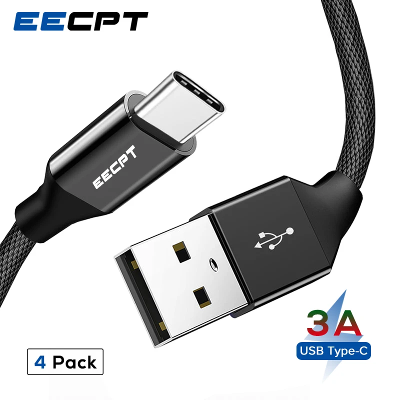 EECPT 4 Pack USB Type C Cable for Samsung S9 S8 Xiaomi Redmi Note 7 Fast Charging Wire Data Cord USBC Type-C Phone Charger Cable
EECPT 4 Pack USB Type C Cable for Samsung S9 S8 Xiaomi Redmi Note 7 Fast Charging Wire Data Cord USBC Type-C Phone Charger Cable