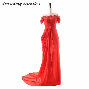 Red Prom Dress Mermaid Off The Shoulder Chiffon Court Train Puffy Long Evening Formal Gowns Custom Made vestidos de fiesta largo
Red Prom Dress Mermaid Off The Shoulder Chiffon Court Train Puffy Long Evening Formal Gowns Custom Made vestidos de fiesta largo