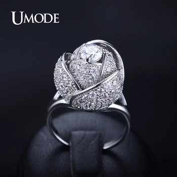 UMODE Brand Fashion New Style Women Ring Rhodium Color Rose Flower Female Ring with 5mm 0.5ct CZ Stone Noble Design Ring UR0081
UMODE Brand Fashion New Style Women Ring Rhodium Color Rose Flower Female Ring with 5mm 0.5ct CZ Stone Noble Design Ring UR0081