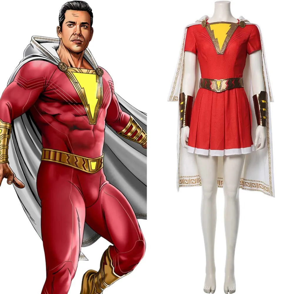 Movie Shazam Costume Cosplay Shazam Family Mary Marvel Batson Cosplay Costume Cloak Halloween Carnival Costumes
Movie Shazam Costume Cosplay Shazam Family Mary Marvel Batson Cosplay Costume Cloak Halloween Carnival Costumes