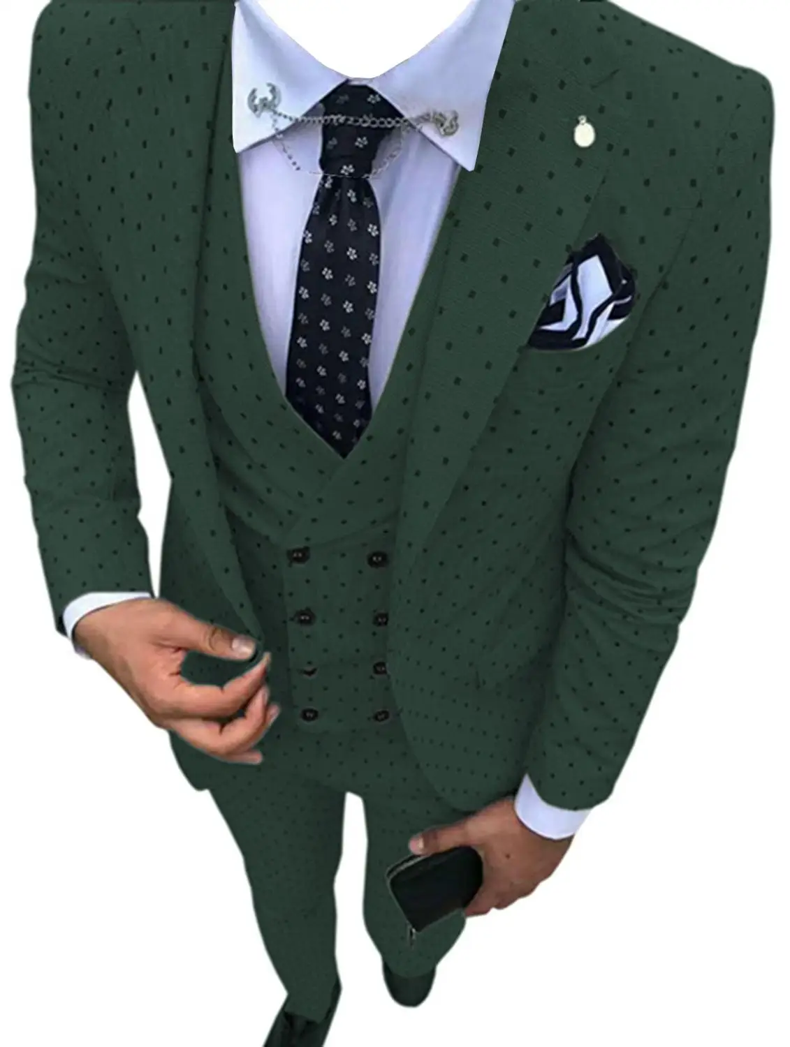 Mens 3 Pieces Polka Dot Wave Point Suit Party Blazer Prom Tuxedos Leisure Slim Fit Suit Jacket Blazer & Pants & Vest for Wedding
Mens 3 Pieces Polka Dot Wave Point Suit Party Blazer Prom Tuxedos Leisure Slim Fit Suit Jacket Blazer & Pants & Vest for Wedding