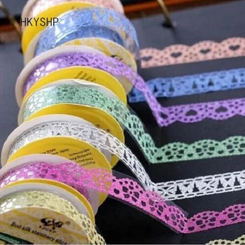 HKYSHP 6 PCS/set Korea DIY album accessories scrub gold powder lace ribbon creative color decorative tape
HKYSHP 6 PCS/set Korea DIY album accessories scrub gold powder lace ribbon creative color decorative tape