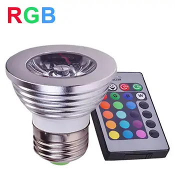 E27 RGB LED Spotlight 4W LED Lamp 85-265V LED RGB Light Bulb High Power 16 Color Change Home Decoration IR Remote Controller
E27 RGB LED Spotlight 4W LED Lamp 85-265V LED RGB Light Bulb High Power 16 Color Change Home Decoration IR Remote Controller