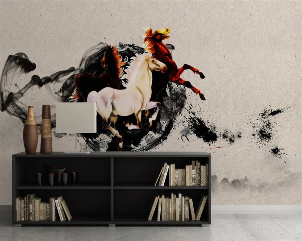 Custom Wallpaper photos Chinese Abstract Ink Horse Large TV Backdrop Home Decor Background walls Mural 3d wallpaper
Custom Wallpaper photos Chinese Abstract Ink Horse Large TV Backdrop Home Decor Background walls Mural 3d wallpaper
