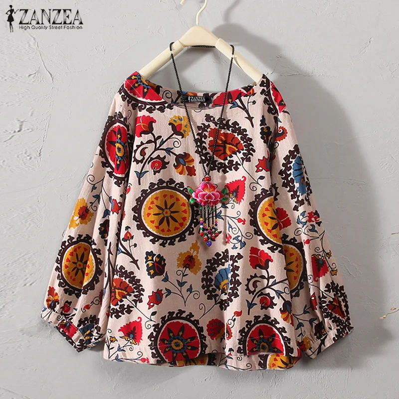 ZANZEA 2019 Autumn Linen Blouse Women Floral Printed Shirt Female Work Blusa Ladies Casual Blusas Femininas Plus Size 5XL Tops
ZANZEA 2019 Autumn Linen Blouse Women Floral Printed Shirt Female Work Blusa Ladies Casual Blusas Femininas Plus Size 5XL Tops