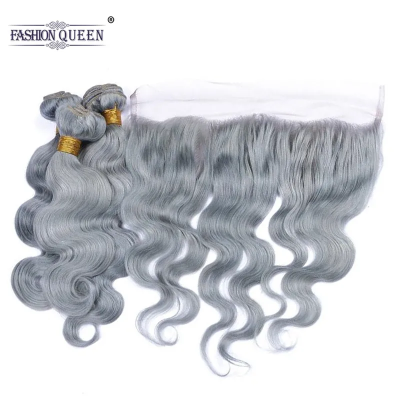 Fashion Queen Hair Peruvian Human Hair Bundles With Lace Frontal Body Wave Remy Grey Color Body Wave Bundles with Frontal
Fashion Queen Hair Peruvian Human Hair Bundles With Lace Frontal Body Wave Remy Grey Color Body Wave Bundles with Frontal