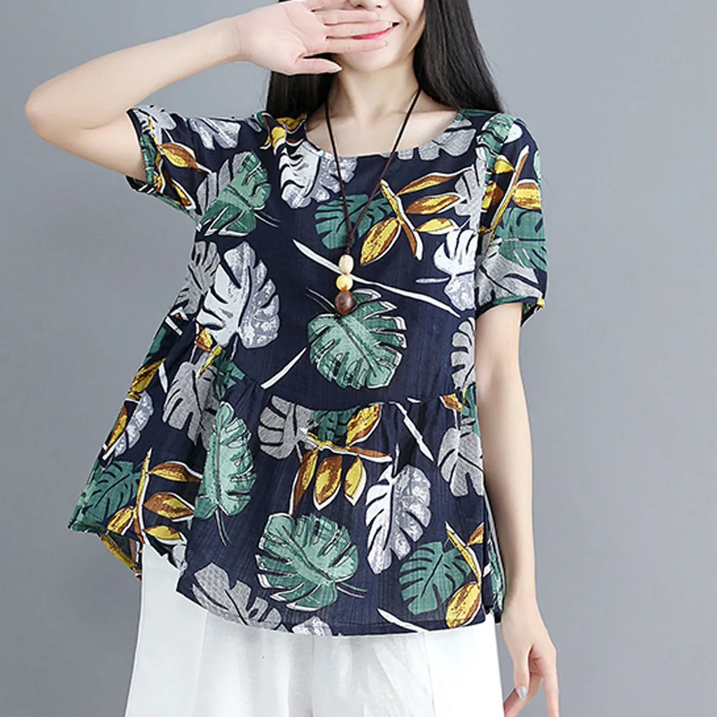 S-5XL Summer Linen Blouses Women Vintage Printed Shirts Tunic Tops 2019 Casual Loose Irregular Hem Blusas Mujer Plus Size
S-5XL Summer Linen Blouses Women Vintage Printed Shirts Tunic Tops 2019 Casual Loose Irregular Hem Blusas Mujer Plus Size