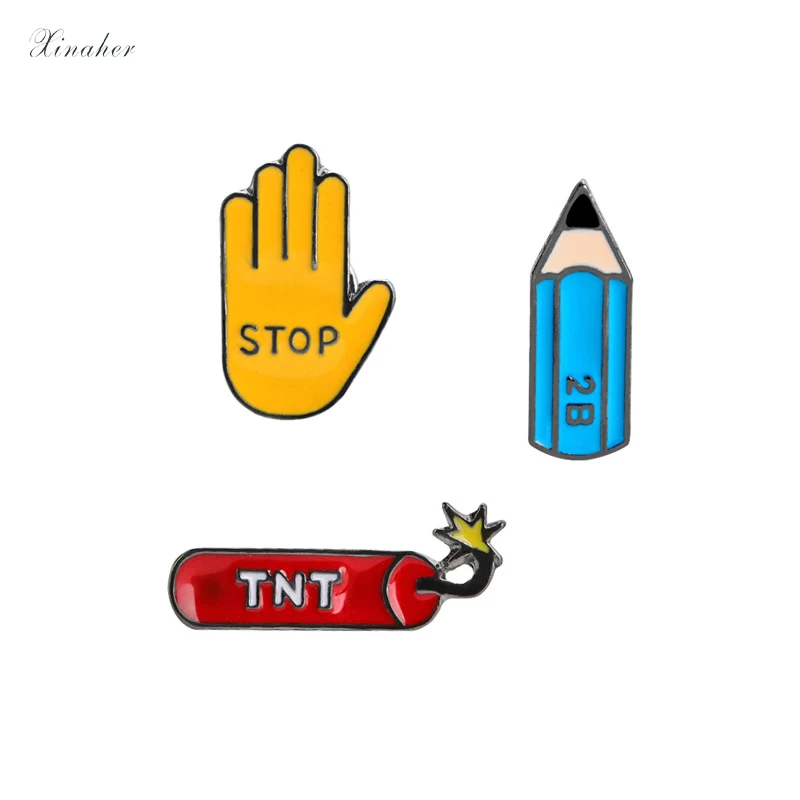 XINAHER 1pc cartoon pencil gestures metal brooch button pins denim jacket pin jewelry decoration badge for clothes lapel pins
XINAHER 1pc cartoon pencil gestures metal brooch button pins denim jacket pin jewelry decoration badge for clothes lapel pins