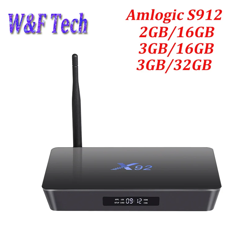 

X92 2GB 16GB Android 7.1 Smart TV Box Amlogic S912 Octa Core CPU 2.4G/5G Wifi 4K H.265 Miracast DLNA 1000M 3G 32G Set Top Box