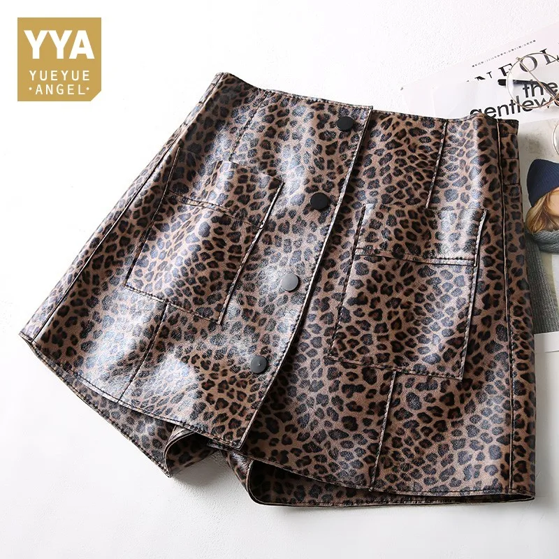 Spring Shorts Women Sheepskin Genuine Leather Shorts Black Brown Leopard Print High Waist Pocket Short Feminino Sexy Hot Shorts
Spring Shorts Women Sheepskin Genuine Leather Shorts Black Brown Leopard Print High Waist Pocket Short Feminino Sexy Hot Shorts