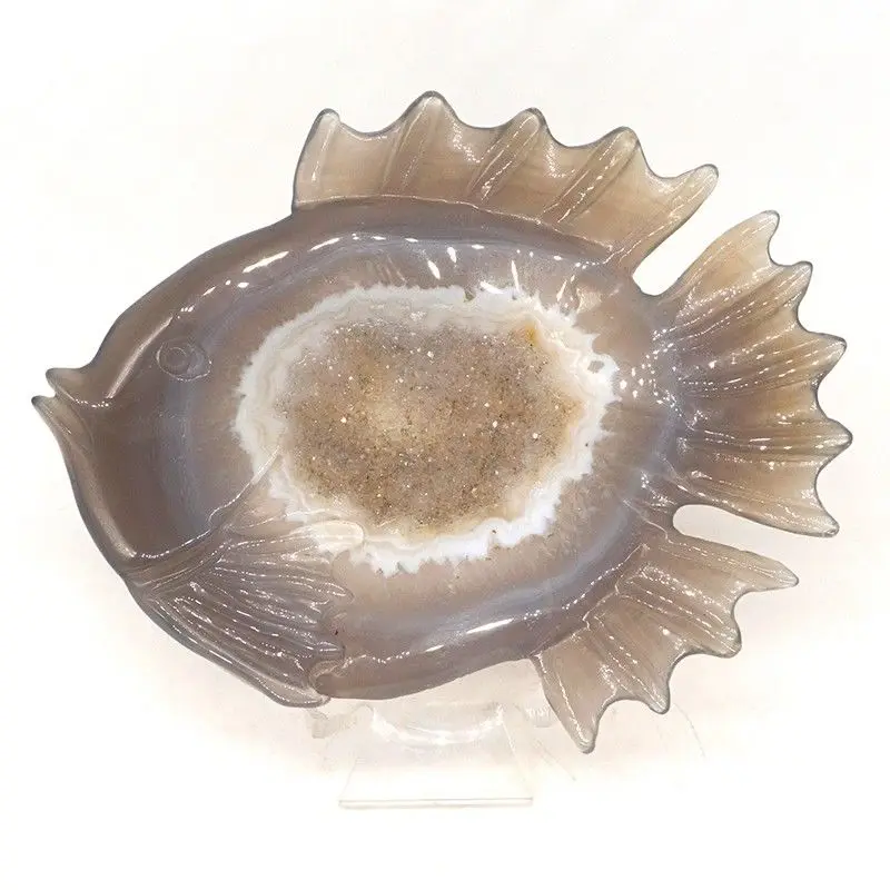 Fish Sculpture Natural Gemstone Agate Healing Reiki Hollow Geode Home Ornament 5.31
Fish Sculpture Natural Gemstone Agate Healing Reiki Hollow Geode Home Ornament 5.31