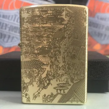 Free shipping windproof lighters five classic pure copper surface etching qingming scroll
Free shipping windproof lighters five classic pure copper surface etching qingming scroll