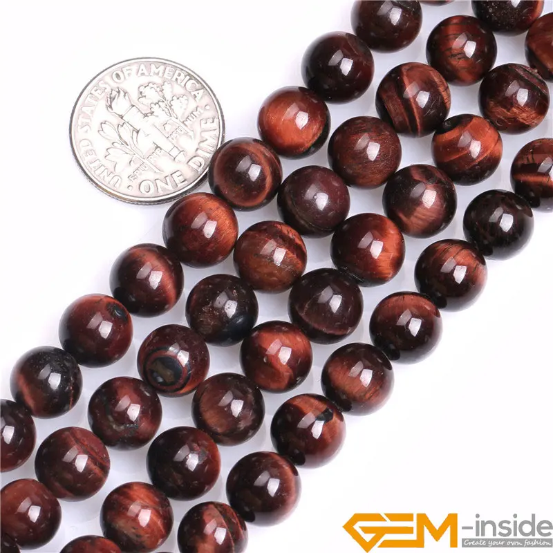 

Natural Stone Red Tiger Eye Round Loose Beads For Jewelry Making Strand 15" DIY Fashion Bead for Bracelet Necklace 6mm 8mm 10mm