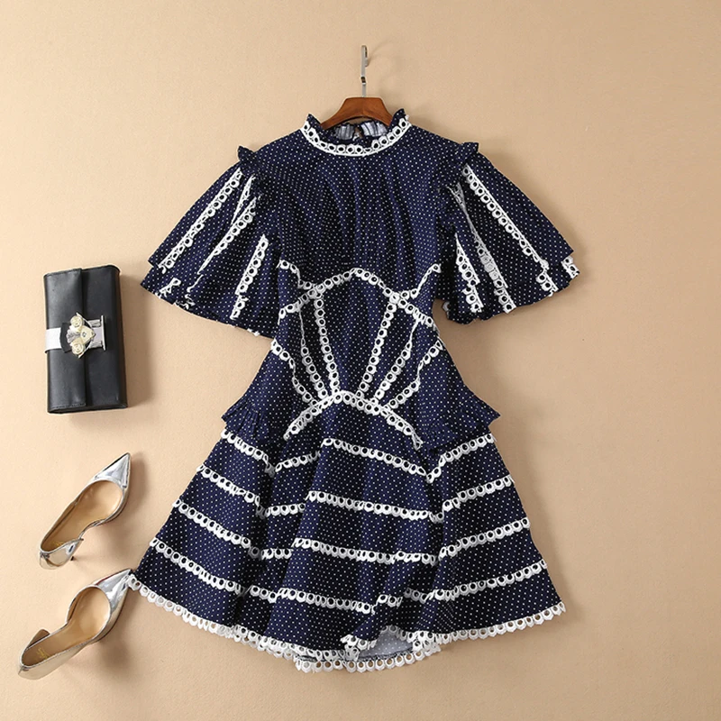 HIGH QUALITY New Fashion 2019 Designer Runway Dress Women's Contrast Color Line Dot Print Dress
HIGH QUALITY New Fashion 2019 Designer Runway Dress Women's Contrast Color Line Dot Print Dress