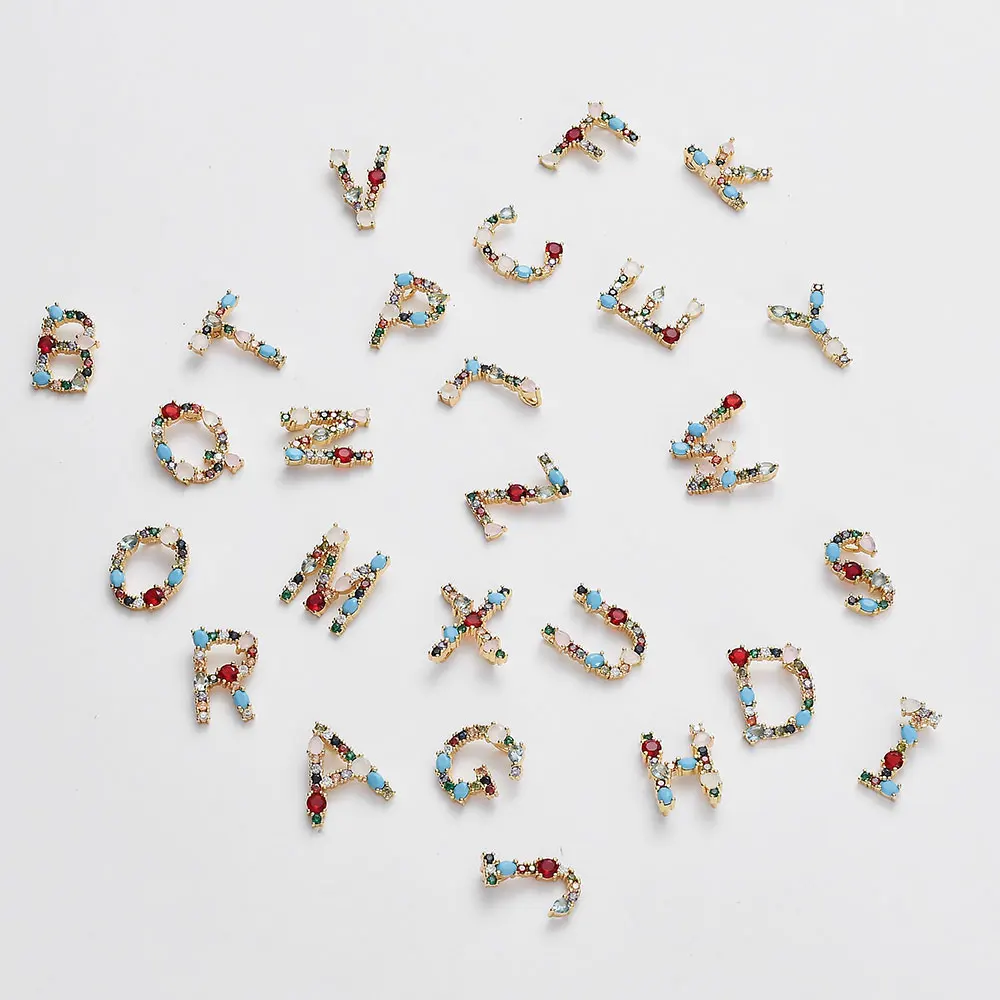 Multicolor Fashion 26 Alphabet Pendant Charms From A-Z Micro Pave Zircon Initial Letter Couple Name DIY Jewelry Making
Multicolor Fashion 26 Alphabet Pendant Charms From A-Z Micro Pave Zircon Initial Letter Couple Name DIY Jewelry Making