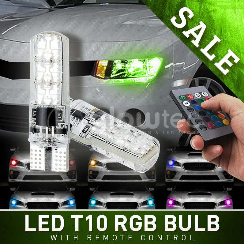 NEW 2pcs T10 W5W T10 LED RGB 5050 6SMD with Remote Controller Strobe LED Lights White 12V GLOWTEC
NEW 2pcs T10 W5W T10 LED RGB 5050 6SMD with Remote Controller Strobe LED Lights White 12V GLOWTEC
