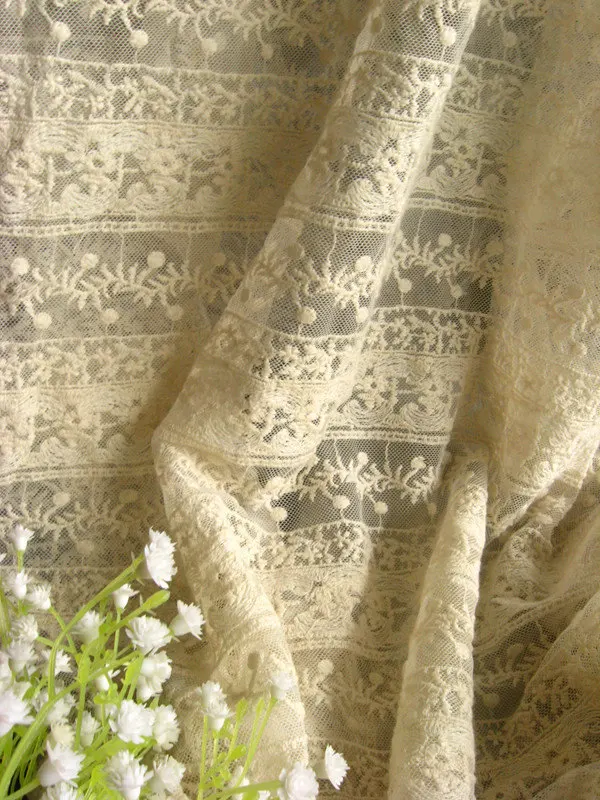ivory embroidered gauze lace fabric, retro floral lace fabric, scalloped trim lace fabric, vintage style lace fabric
ivory embroidered gauze lace fabric, retro floral lace fabric, scalloped trim lace fabric, vintage style lace fabric