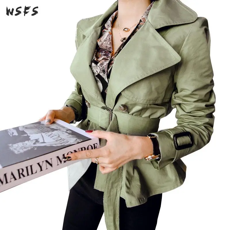 Spring Autumn Trench Coats Windbreaker Womens Green Elegant Office Ladies Korean Button Belt Slim Trench Coat Outerwear Overcoat
Spring Autumn Trench Coats Windbreaker Womens Green Elegant Office Ladies Korean Button Belt Slim Trench Coat Outerwear Overcoat