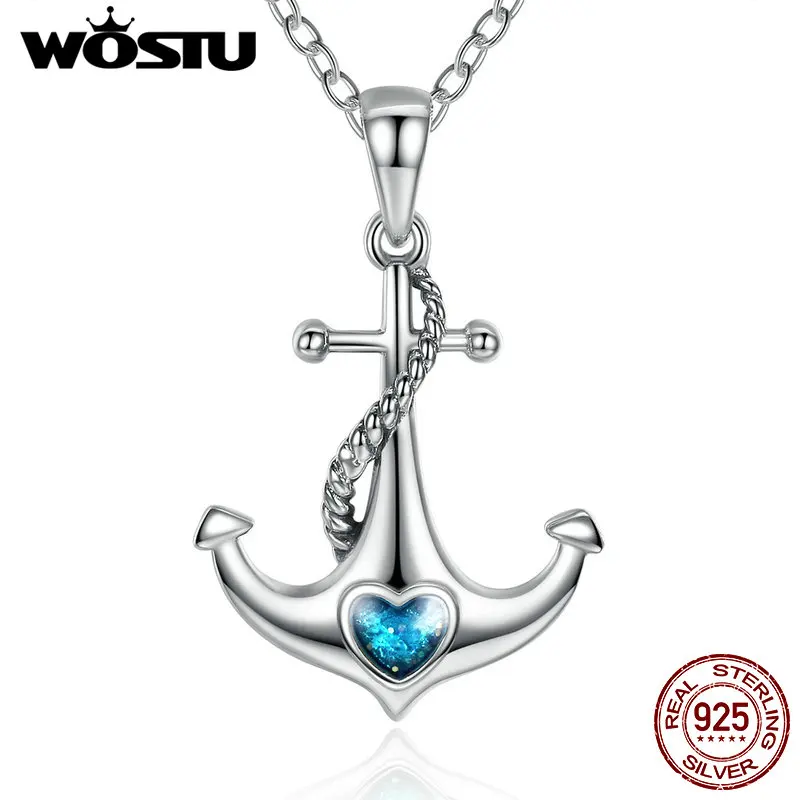 High Quality 100% Real 925 Sterling Silver Blue Heart & Anchor Pendant Necklaces For Women Fashion Brand Jewelry Gift CQN051
High Quality 100% Real 925 Sterling Silver Blue Heart & Anchor Pendant Necklaces For Women Fashion Brand Jewelry Gift CQN051