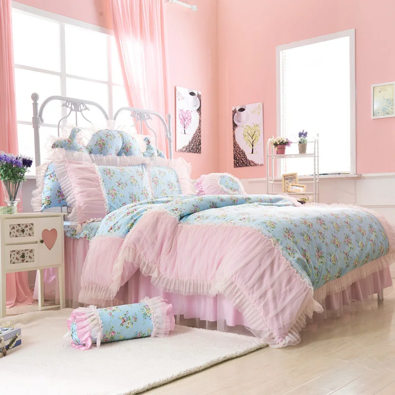 Luxury 3 pcs/set floral cotton lace bedding set suit Korean pastoral princess duvet cover pillowcase queen size bed sets 
Luxury 3 pcs/set floral cotton lace bedding set suit Korean pastoral princess duvet cover pillowcase queen size bed sets