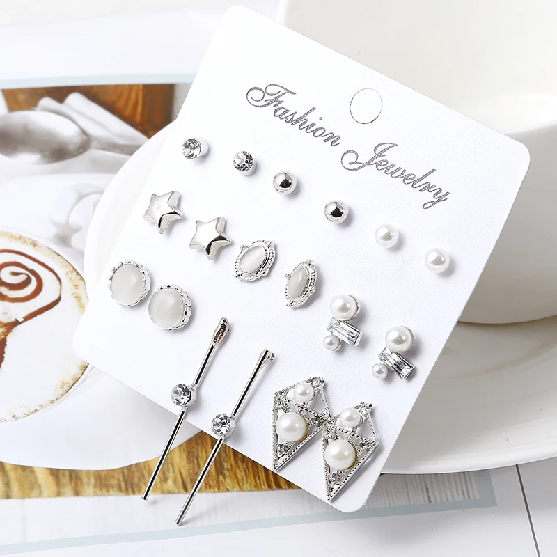 XIYANIKE 9Pair Fashion Geometric Crystal Stud Earring Bijoux Vintage Beads Heart Long Earrings Set For Women Party Jewelry E1193
XIYANIKE 9Pair Fashion Geometric Crystal Stud Earring Bijoux Vintage Beads Heart Long Earrings Set For Women Party Jewelry E1193