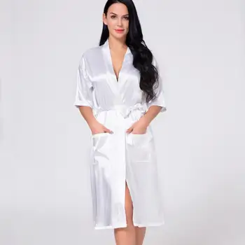 White Summer Women Satin Sexy Lingerie Robe Nightgown Bride Bridesmaid Wedding Gown Sleepwear Kimono Bath Gown Plus Size XXXL
White Summer Women Satin Sexy Lingerie Robe Nightgown Bride Bridesmaid Wedding Gown Sleepwear Kimono Bath Gown Plus Size XXXL