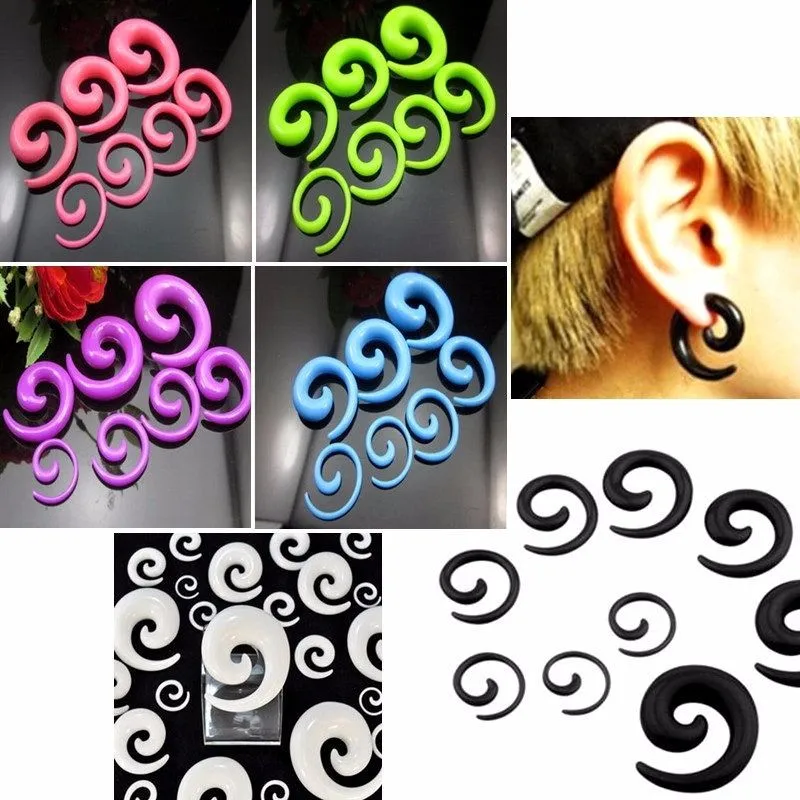 1X Punk Black Acrylic Spiral Taper Flesh Tunnel Ear Stretcher Expander Stretching Plug Snail Screw Piercing Body Jewelry 1.6-20
1X Punk Black Acrylic Spiral Taper Flesh Tunnel Ear Stretcher Expander Stretching Plug Snail Screw Piercing Body Jewelry 1.6-20
