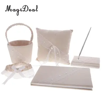 MagiDeal 5pcs /Set Burlap Ring Pillow Basket Pen Set Guest Book Garter Wedding Party
MagiDeal 5pcs /Set Burlap Ring Pillow Basket Pen Set Guest Book Garter Wedding Party