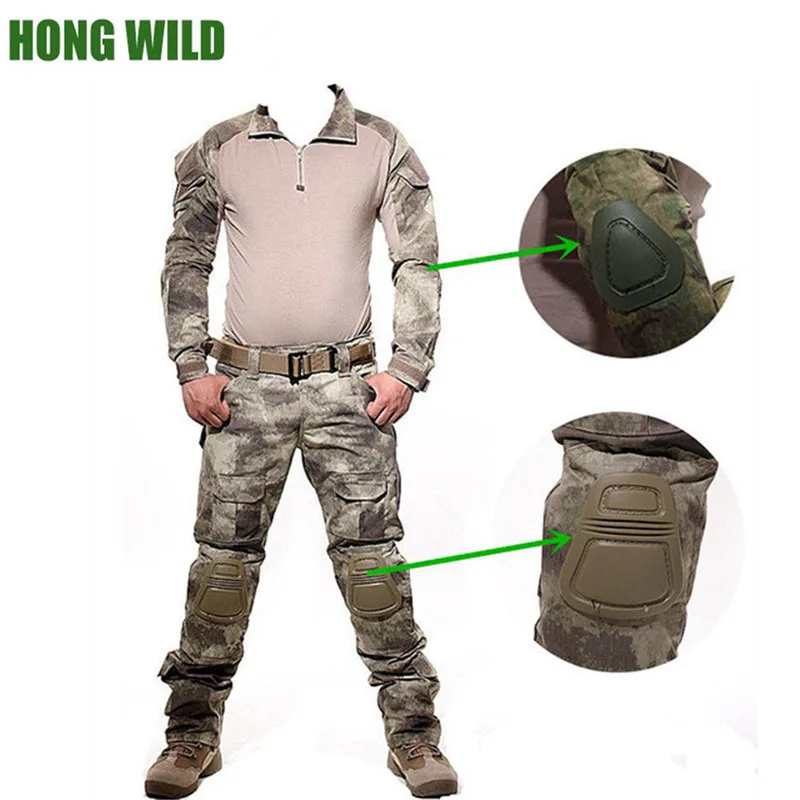 Tactical Camouflage clothing Suit Men Camouflage Military Uniform multicam airsoft Combat Shirt + army Pants Knee Pads
Tactical Camouflage clothing Suit Men Camouflage Military Uniform multicam airsoft Combat Shirt + army Pants Knee Pads