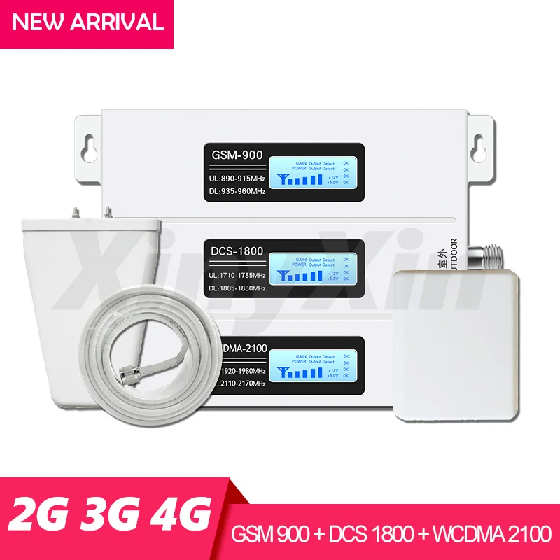 Signal Booster 2G 3G 4G Mobile Cell Phone cellular Booster Tri Band Repeater GSM 900 DCS LTE 1800 WCDMA UMTS 2100 Amplifier Kit
Signal Booster 2G 3G 4G Mobile Cell Phone cellular Booster Tri Band Repeater GSM 900 DCS LTE 1800 WCDMA UMTS 2100 Amplifier Kit