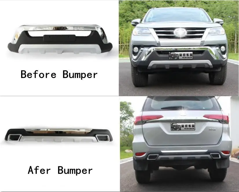 ABS 2PCS Front + Rear Bumper Diffuser Protector Guard Skid Plate For 17 18 19 Toyota Fortune 2016 2017 2018 2019 by EMS
ABS 2PCS Front + Rear Bumper Diffuser Protector Guard Skid Plate For 17 18 19 Toyota Fortune 2016 2017 2018 2019 by EMS