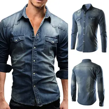 US Men's Traditional Denim Shirt with Flap pocket and Snap button from M-XXXL
US Men's Traditional Denim Shirt with Flap pocket and Snap button from M-XXXL