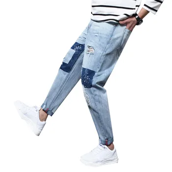 Jeans Fashion Streetwear Men's Hip Hop Vintage Skinny Destroyed Ripped Youth stitching personality Jean Broken Big Pants Size 42
Jeans Fashion Streetwear Men's Hip Hop Vintage Skinny Destroyed Ripped Youth stitching personality Jean Broken Big Pants Size 42