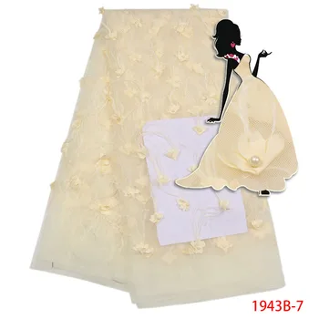 High Quality African Tulle Lace Fabric Off White 3d Flowers Tulle Fabric Add Beads Stones Trim Design Women Dress AMY1943B-2
High Quality African Tulle Lace Fabric Off White 3d Flowers Tulle Fabric Add Beads Stones Trim Design Women Dress AMY1943B-2