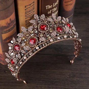 FORSEVEN Retro Baroque Style Red Crystal Rhinestones Tiaras and Crowns Princess Pageant Bride Bridal Wedding Hair Accessories
FORSEVEN Retro Baroque Style Red Crystal Rhinestones Tiaras and Crowns Princess Pageant Bride Bridal Wedding Hair Accessories