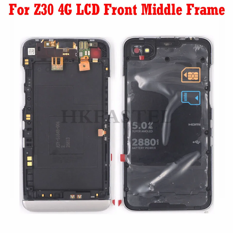 Hkfatel новый оригинальный корпус для BlackBerry Z30 4G Передняя ЖК рамка сменная