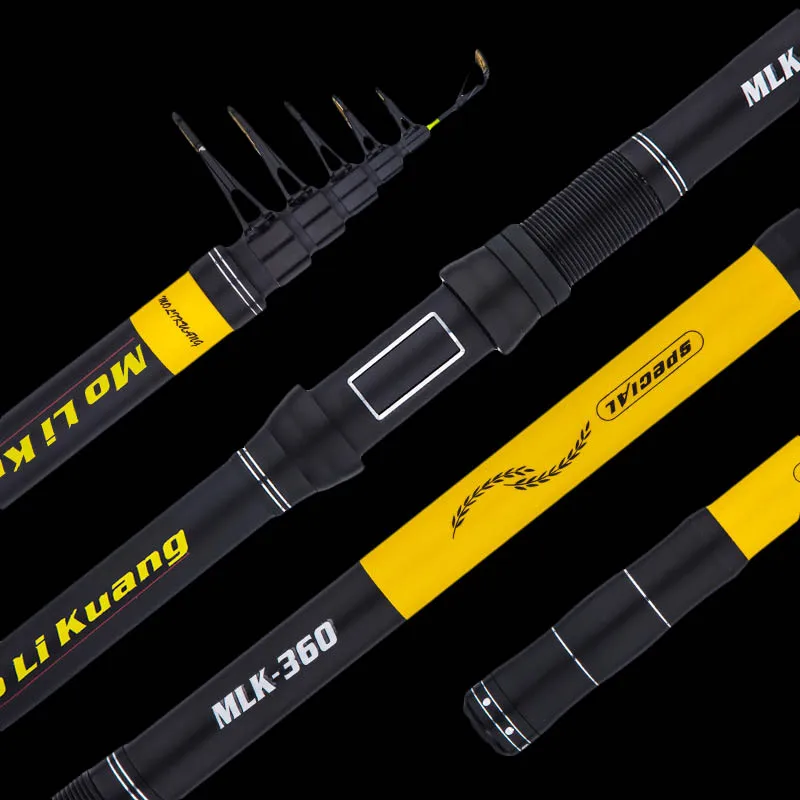 Telescopic fishing Rod spinning rods for fishing 1.8M 2.1M 2.4M 2.7M 3.0M 3.6M FRP fishing pole fly fishing feeder rod
Telescopic fishing Rod spinning rods for fishing 1.8M 2.1M 2.4M 2.7M 3.0M 3.6M FRP fishing pole fly fishing feeder rod