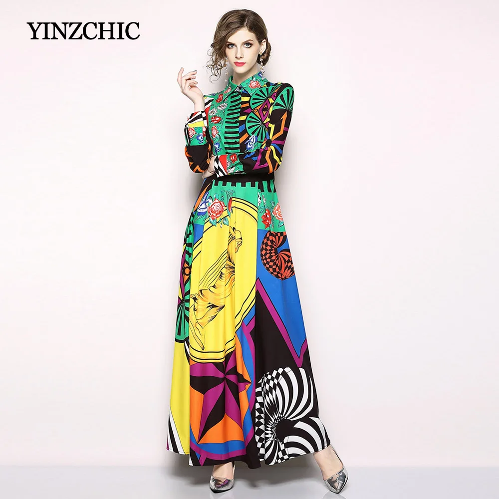 Street Woman Summer Fall Maxi Dress Full Sleeve Female Long Party Dresses 2018 Colors Printed Woman Polyester Dress Cheap Price
Street Woman Summer Fall Maxi Dress Full Sleeve Female Long Party Dresses 2018 Colors Printed Woman Polyester Dress Cheap Price