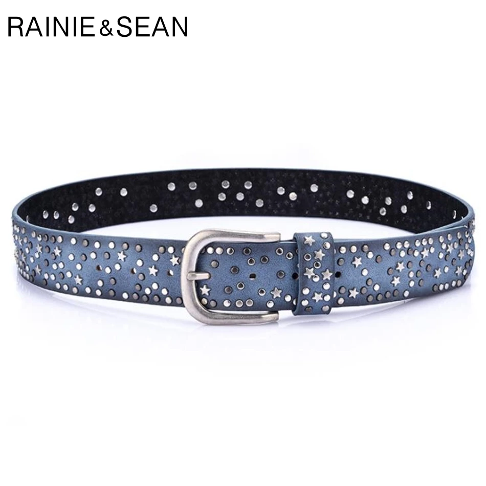 RAINIE SEAN Rivet Women Belts Punk Ladies Waist Belt For Jeans Leather Blue Female Strap Casual Pin Buckle Belts Women
RAINIE SEAN Rivet Women Belts Punk Ladies Waist Belt For Jeans Leather Blue Female Strap Casual Pin Buckle Belts Women