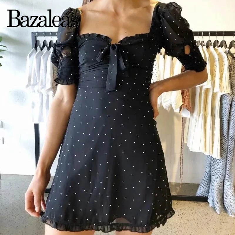Casual Hollow Out Women Dresses Black Dot Women dress Sexy Bust Bow Tie Women dress Short Sleeve vestidos
Casual Hollow Out Women Dresses Black Dot Women dress Sexy Bust Bow Tie Women dress Short Sleeve vestidos