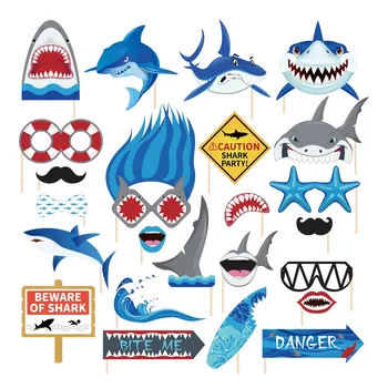 25pcs/set Cartoon Blue Shark Photobooth Props Kids Happy Birthday Decorations Baby Shower Photobooth Props Party Supplies PZ137
25pcs/set Cartoon Blue Shark Photobooth Props Kids Happy Birthday Decorations Baby Shower Photobooth Props Party Supplies PZ137
