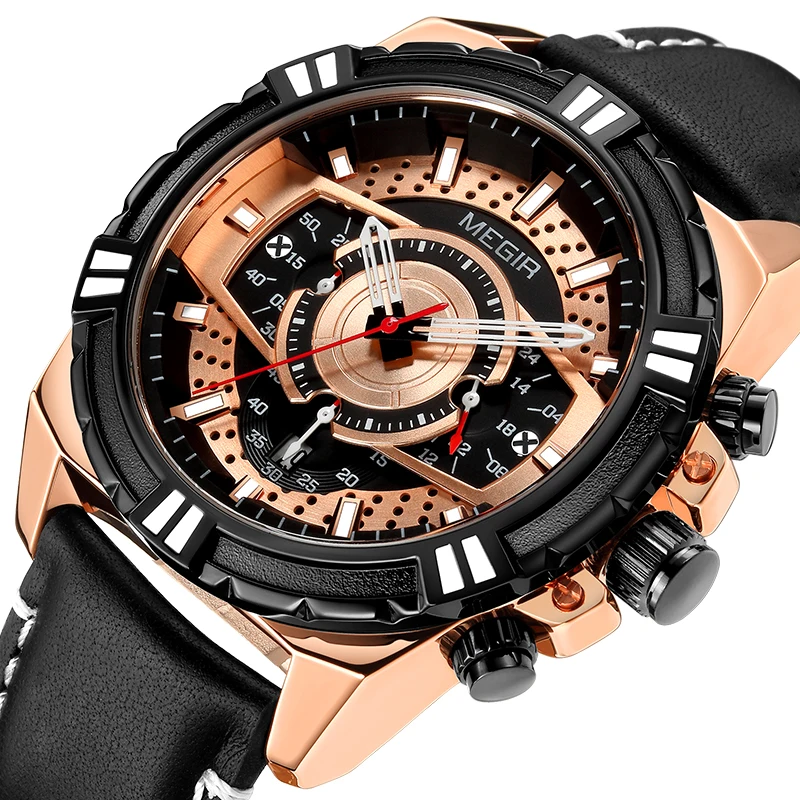 Relogio Masculino MEGIR New Sport Chronograph Mens Watches Top Brand Luxury Leather Quartz Clock Waterproof Big Dial Watch Men
Relogio Masculino MEGIR New Sport Chronograph Mens Watches Top Brand Luxury Leather Quartz Clock Waterproof Big Dial Watch Men