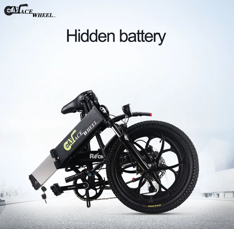 Cheap Electric bicycle aluminum alloy 20 inch 48V10AH moped folding lithium hidden battery 1