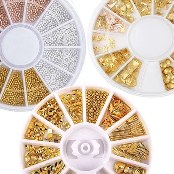 1 Box Rose Gold Rivet Nail Studs 3D Design Mixed Gold Metal Slice/Steel Beads/Rhinestone In Wheel For DIY Nail Art Decoration
1 Box Rose Gold Rivet Nail Studs 3D Design Mixed Gold Metal Slice/Steel Beads/Rhinestone In Wheel For DIY Nail Art Decoration